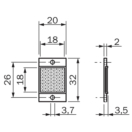 Sick 5311210 Reflektor PL10F Abmessungen