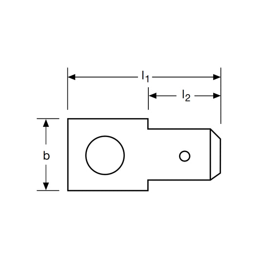 male terminal 6,3x0,8 M4 steel plated-nickel angeld 45 degree dimension