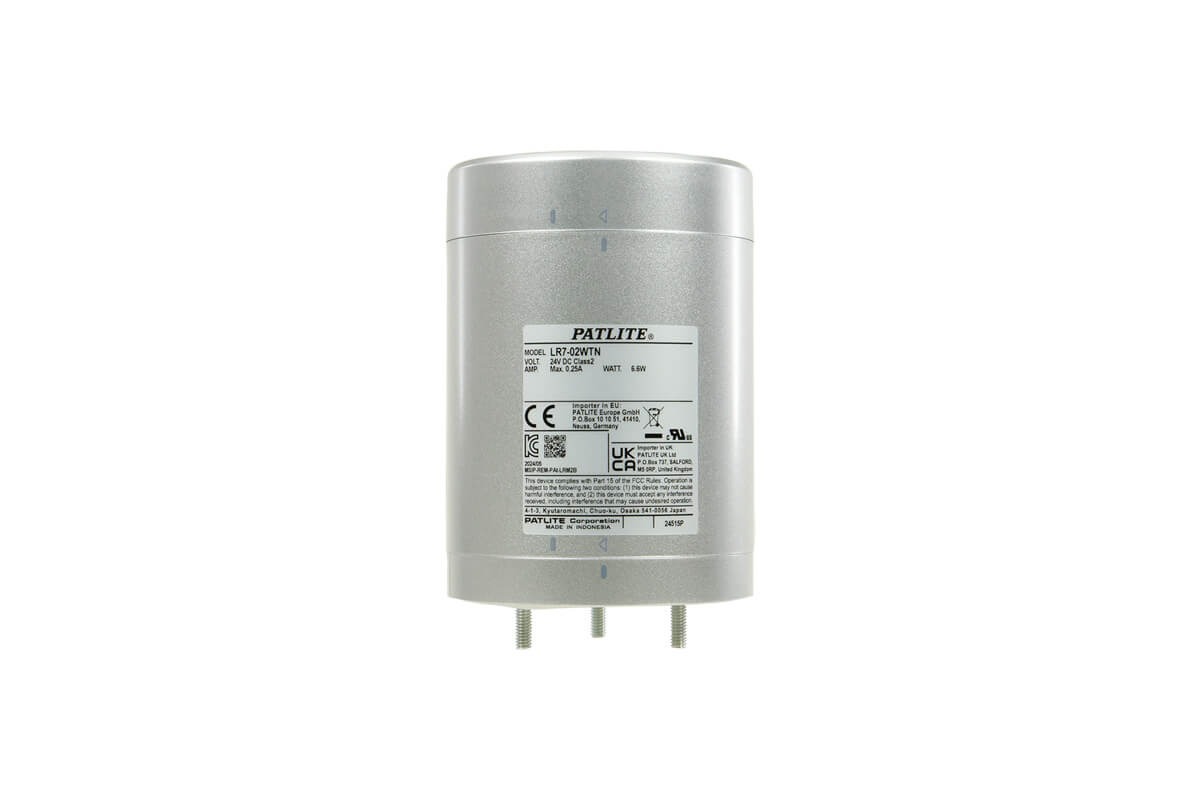 Patlite LR7-02WTNU Basismodul 70 mm, direkte Montage, schraubenlose Anschlussklemen, silber